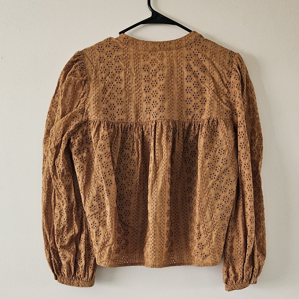Madewell Eyelet Double-Tie Peasant Top - Picture 5 of 6